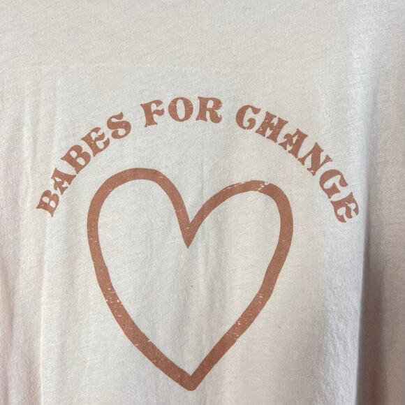Amuse Society Babes For Change Pink Graphic T-Shirt Size M NEW - Picture 2 of 4
